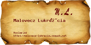 Malovecz Lukrécia névjegykártya